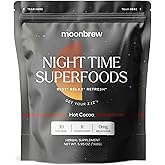 MoonBrew Nighttime Magnesium Hot Cocoa, Natural Sleep Aid Drink Mix for Adults - Calming Melatonin-Free Sleep Support - Sleepy Hot Chocolate Powder with L-Theanine, Chamomile & Zinc Glycinate