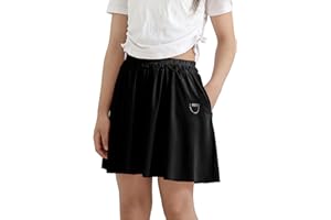 Hyiideong Girls Pull On Shorts Quick Dry Flowy Shorts with Pockets Elastic Athletic Skorts for Fitness Running Cheer Sports
