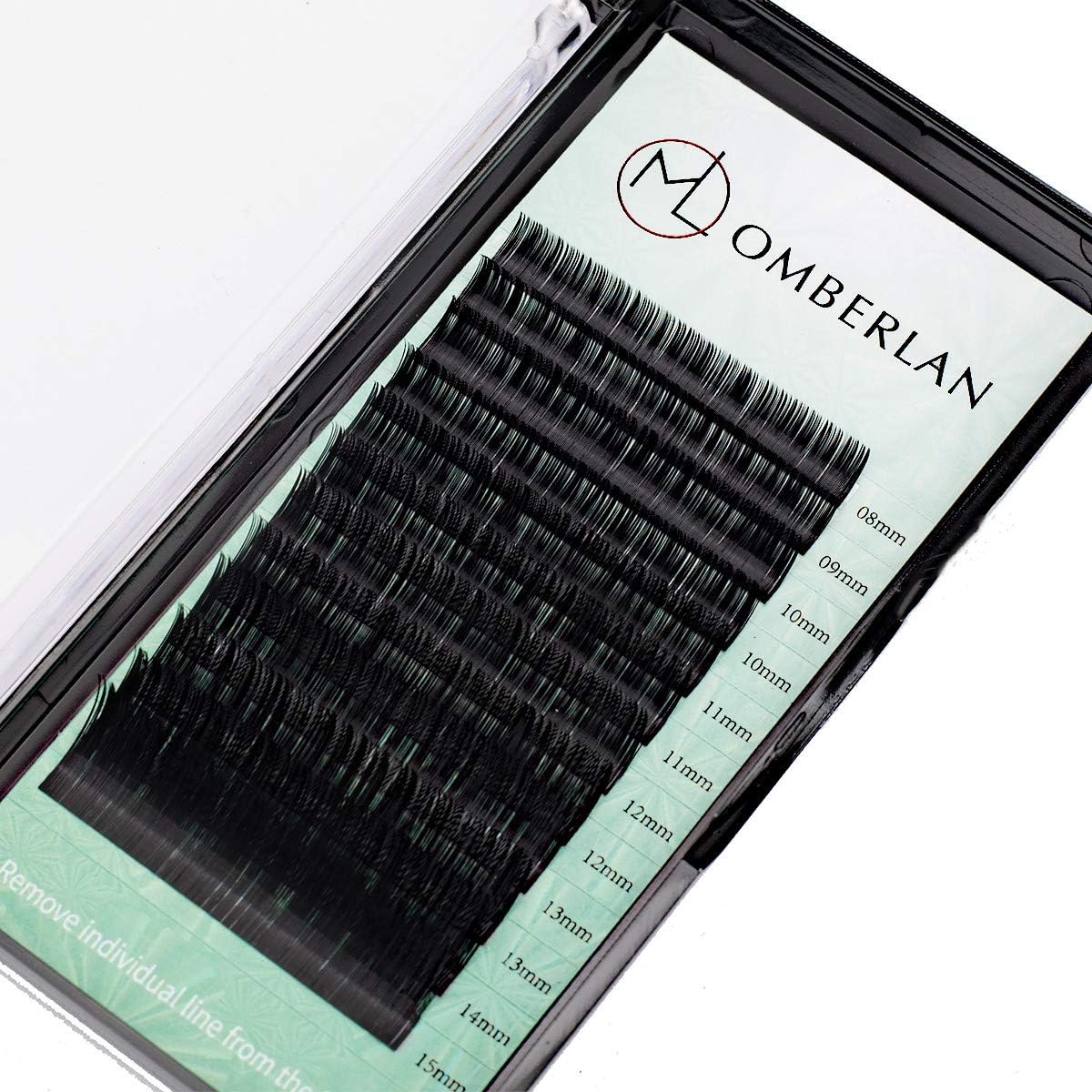 Individual Eyelash Extensions C Curl 0.15 mm 8-15 mm Mixed Tray Matte Black Faux Mink Silk Individual Lashes Extension OMBERLAN