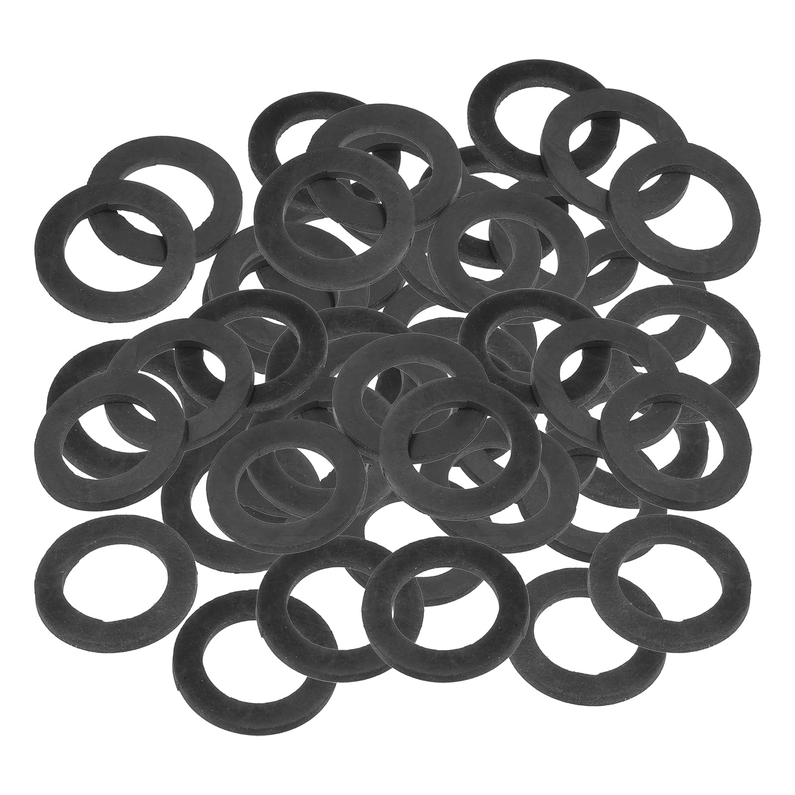 PATIKIL M25 Rubber Flat Washer, 80 Pack 25mm ID 39mm OD 2.5mm Thick Sealing Spacer Gasket Ring for Faucet Pipe Water Hose Fastener Bolt, Black — image 1