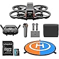 DJI Avata 2 Fly More Combo (Three Batteries) with 256GB MicroSDXC Memory Card and 30" Double-Sided Drone Landing Pad with Carrying Case Bundle (3 Items)