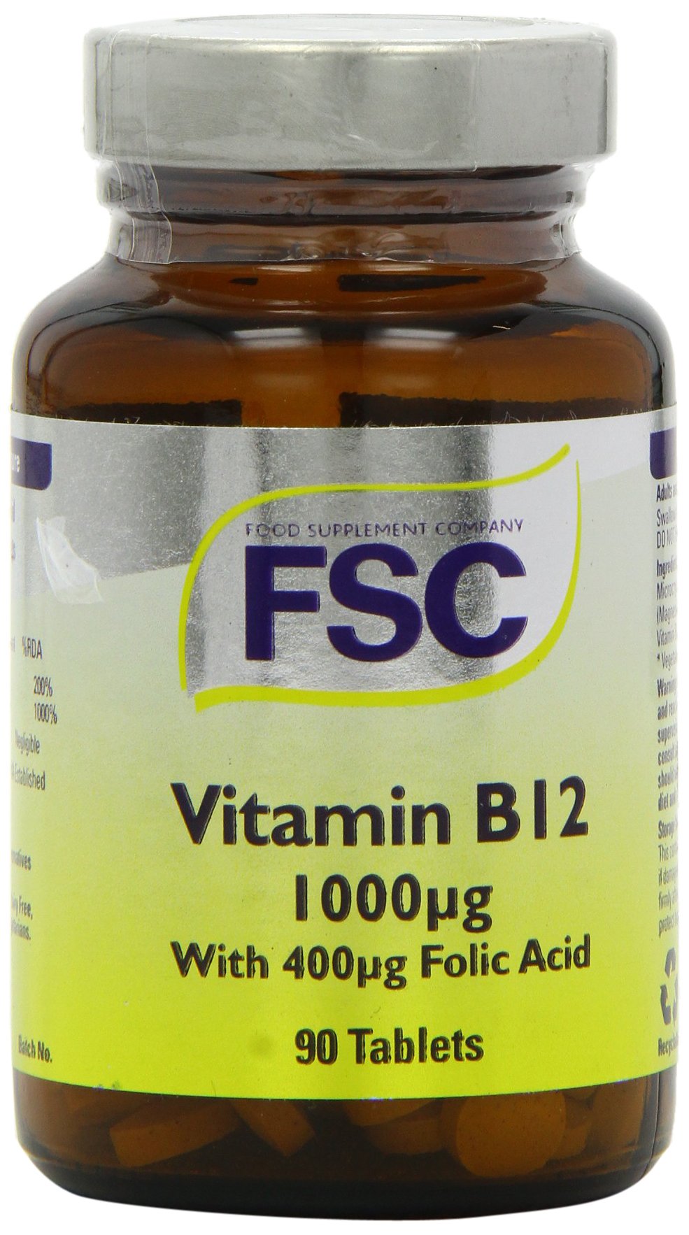 FSC 1000ug Vitamin B12 - Pack of 90 Tablets