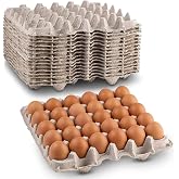 NOWABOX Egg Flat Cartons 30 Count, Pulp Fiber Egg Flats Bulk, Stackable Egg Trays for Farm Storage, Shipping &amp; Packaging, Biodegradable &amp; Recyclable Egg Carton Trays (Pack of 15)