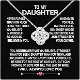 Larvincy To My Daughter Necklace – Meaningful Valentine’s Day Gift from Parents with Heartfelt Message Card & Elegant Box