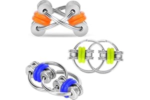 CaLeQi Flippy Chain Fidget Toy Relieves Stress Reducer, ADHD, Anxiety, and Autism (3 Pack) (A)