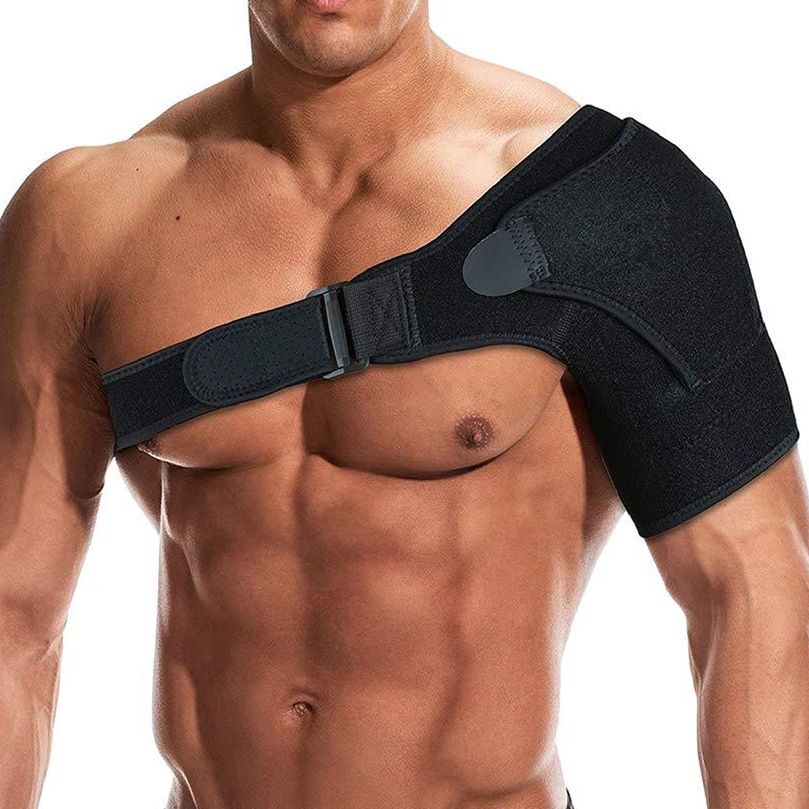 GROVL Shoulder Support Brace for Men and Women, Adjustable shoulder strap Rotator Cuff shoulder support for Dislocated Joints, Frozen Arms and Muscle Pain Relief, Suitable for Left and Right Shoulders