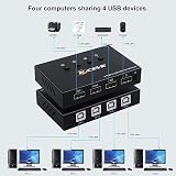 Hagsnec 4 Port USB KVM Switch Box 4 Computers Sharing 4 Devices Keyboard Mouse view 7