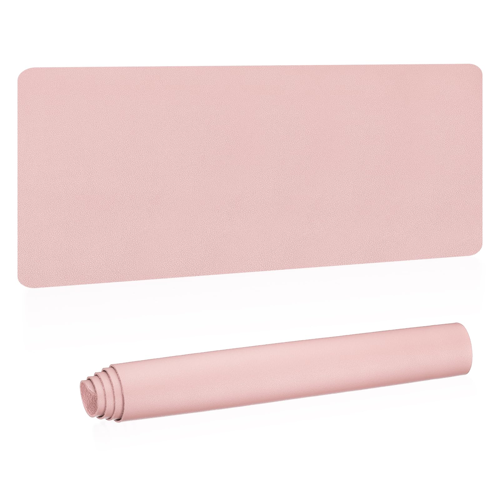 PATIKIL Large Desk Mat, 48"x17", PU Leather & Suede, Light Pink