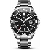 SEA-GULL Seagull Automatic Watch for Men Stainless Steel Strap 200M Waterproof Mechanical with Calendar Luminous Business Casual Mens Diving Wrist Watches