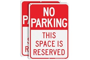 Faittoo No Parking This Space Is Reserved Sign, 2-Pack 14 x 10 Inch Reflective Aluminum Sign, UV Protected and Weatherproof, 