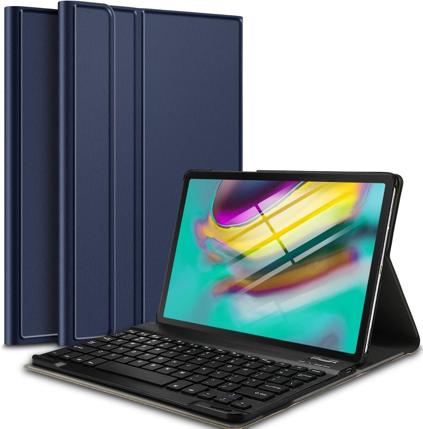 IVSO Case with Keyboard for Samsung Galaxy TAB S5e,Keyboard Case Wireless Front Prop Stand Cover Compatible with Samsung Galaxy Tab S5e SM-T720 (Wi-Fi) SM-T725 (LTE) 10.5 2019 Release Tablet(Blue)