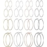 15 Pairs Wholesale Clip on Earrings for Women -Clip on Hoop Earring - Fake Hoops Clipon Earing Fake Earings Set Clip-on Hoops Clipon Ear Ring Pack
