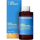Good Molecules Glycolic Exfoliating Toner, AHA Toner for Face, 4 fl oz | Gently removes dead skin cells with glycolic acid and galactomyces to promote glowing skin. Night use with daytime SPF.