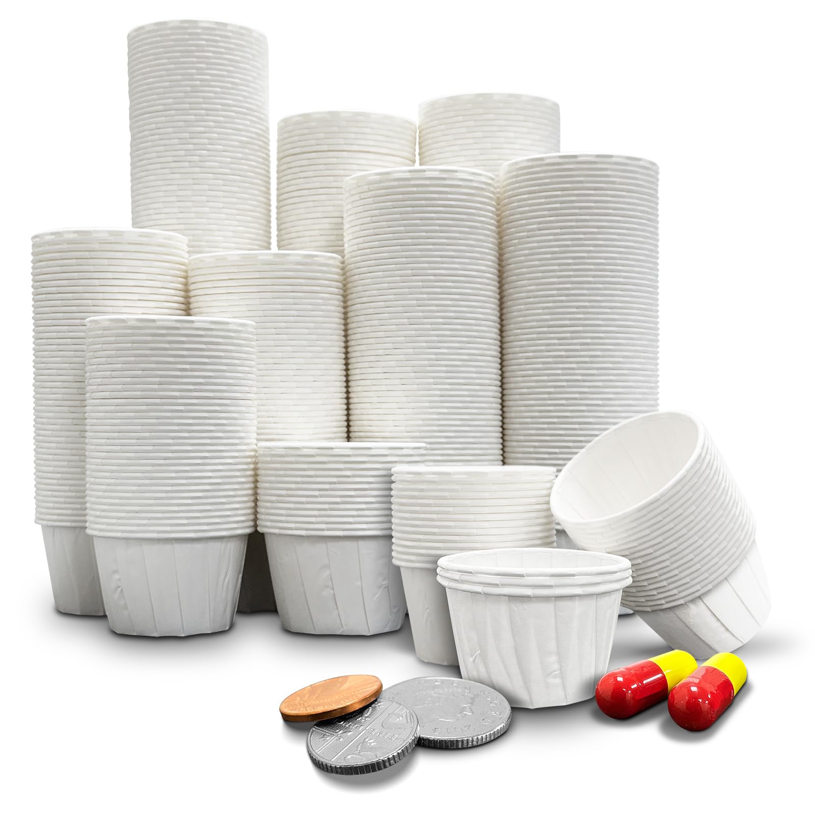 RE-GEN 500 Pack Wax Paper Multi-Purpose Cups 14ml 1/2 Oz | Fluid Resistant Waxed Lined Pots | Ideal for Medication Distribution & Application, Home, Kitchen, Arts & Crafts, DIY, Portion Testing Pots