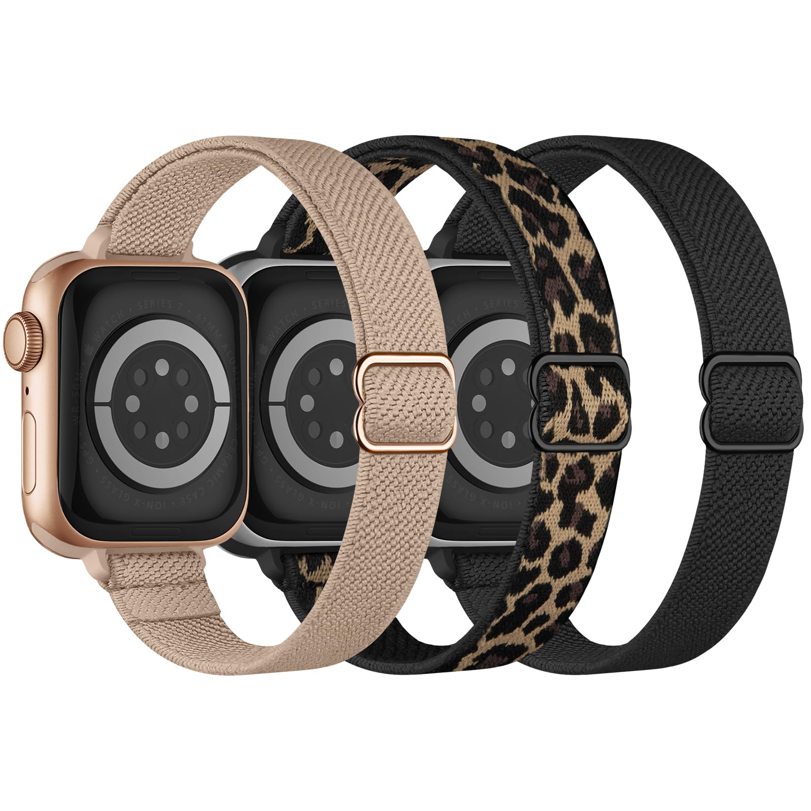 Slim Stretchy Band Compatible with Apple Watch Bands 40mm 41mm 42mm 38mm 44mm 45mm 46mm 49mm Women Men, Thin Skinny Elastic Nylon Solo Loop Strap for iWatch Series 10 9 8 7 6 5 4 3 11 Ultra SE 2/3
