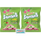 Smarties Squashies Foam Gummy Candies &amp; Smarties Sample Packet Variety-Pack - Sour Cherry &amp; Apple Flavored - Peanut Free &amp; Gluten Free Candy - Soft &amp; Chewy Squashies Candies for Parties &amp; Birthdays - 5 oz Bag (Pack of 2)