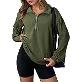 Dokotoo Womens Sweatshirt Waffle Knit Long Sleeve Lapel Half Zip Up Casual Lightweight Soft Sweatshirts Loose Pullover Tops
