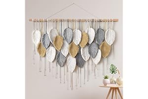 LOMOHOO Macrame Wall Hanging,Boho Home Decor,Bohemian Woven Decoration for Bedroom Living Room Apartment Dorm Gallery Perfect Handmade Gift Ideas 39" W x 30.7" L