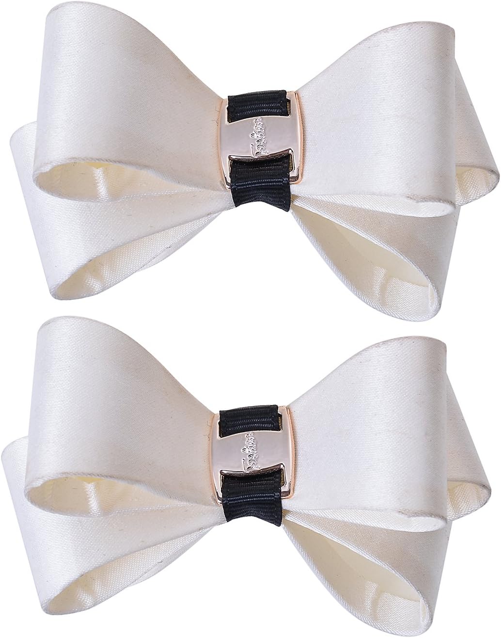 2 Pcs Simple Fashion Color Black White Red Assorted Color Fabric Bow Shoe Clips Butterfly Shape Shoe Charms