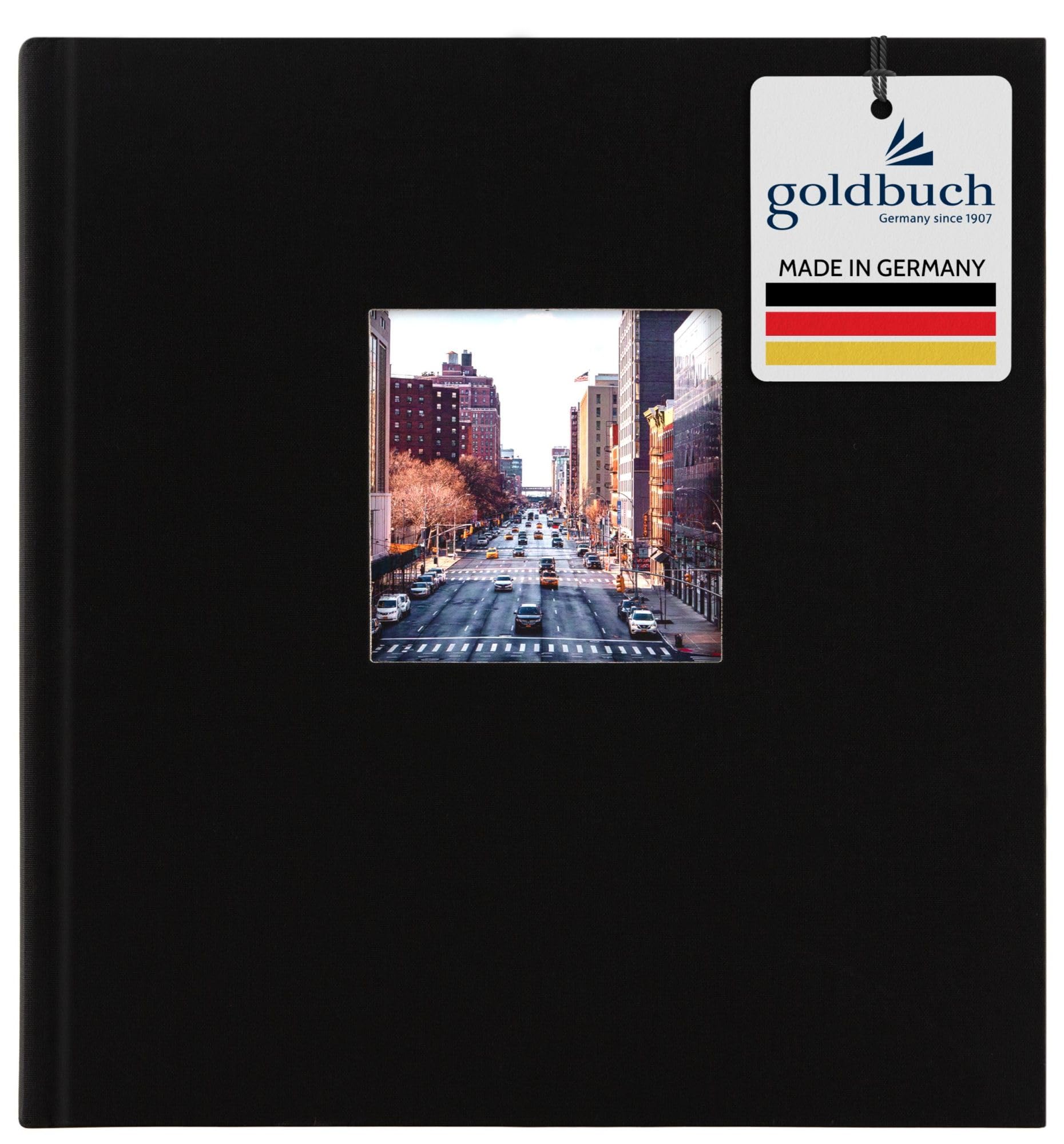 Goldbuch Photo Album with Window Cut-Out, Cardboard, black, 30 x 31 cm