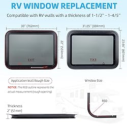 RVSNAIL RV Window for Trailer Camper, 30" W x 22" H