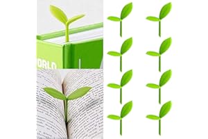HEETOBCOS YKING Sprout Little Green Bookmarks Silicone Grass Buds Creative Green Bookmarks, Gifts for Book Lovers Reading, Set of 8