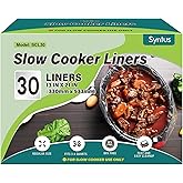Syntus Slow Cooker Liners, 30 Count Cooking Bags Large Size Disposable Pot Liners Plastic Bags, Fit 3QT to 8QT for Slow Cooker Cooking Trays, 13"x 21", 30 Liners