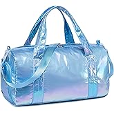 Gym Bag Sports Duffle Bag with Wet Pocket Weekender Overnight Bag with Waterproof Shoe Pouch and Air Hole for Girls Kids Women Travel Foldable Bag