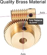 sourcing map 0.5M Worm Gear Set 60:1 Reduction 5mm Shaft 6mm Wheel Gearbox Brass view 4