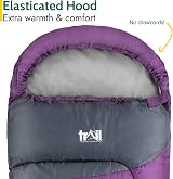Trail Outdoor Kids Sleeping Bag Mummy 3 Season 170cm Purple with Rucksack view 4