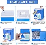 Thedttoy Electronic Piggy Bank Money Safe Blue Password with ATM Style Box view 3