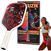 Raw Carbon Fiber Pickleball Paddle, High Performance Matte Surface Stylish Pickle Ball Paddle for Enhanced Spin & Control, 16mm PP Honeycomb Core Pickleball Racket, All Level Players, Pickleball Gifts