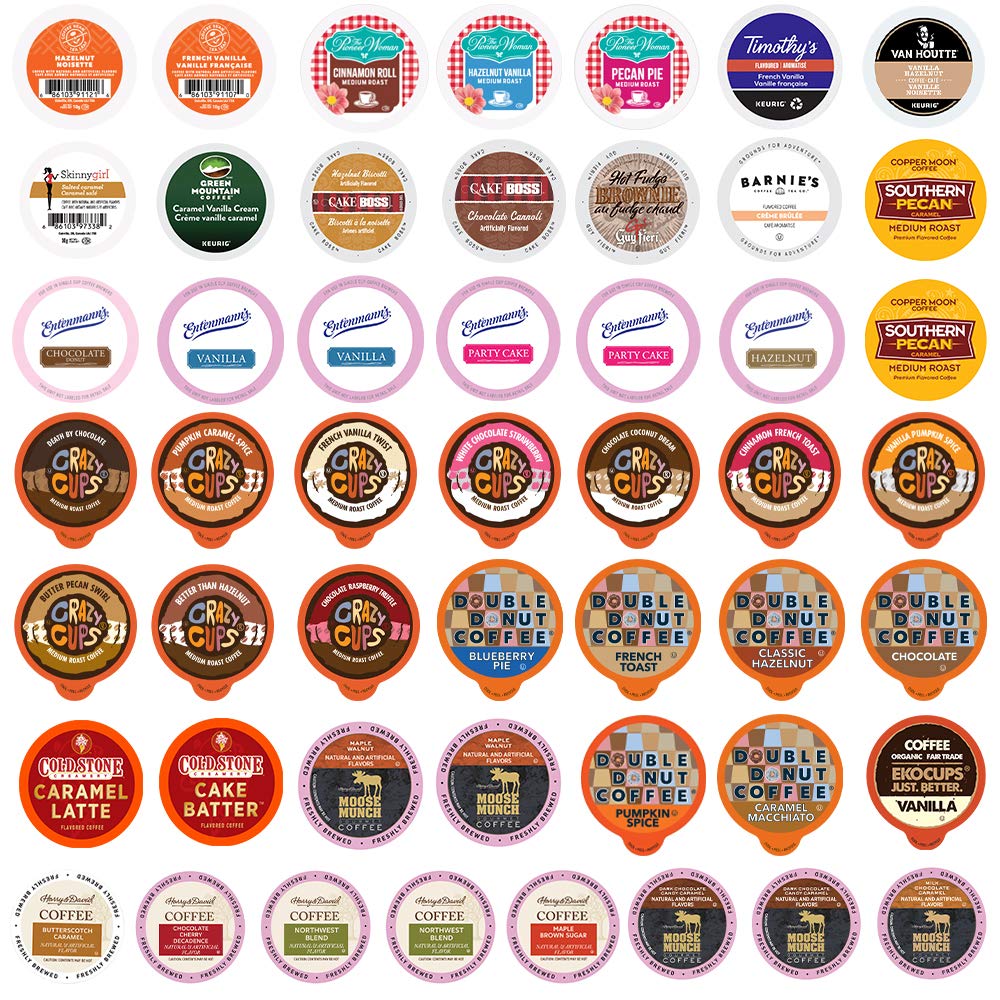 Flavored Coffee Pods Variety Pack Single Serve Cups for All Keurig K