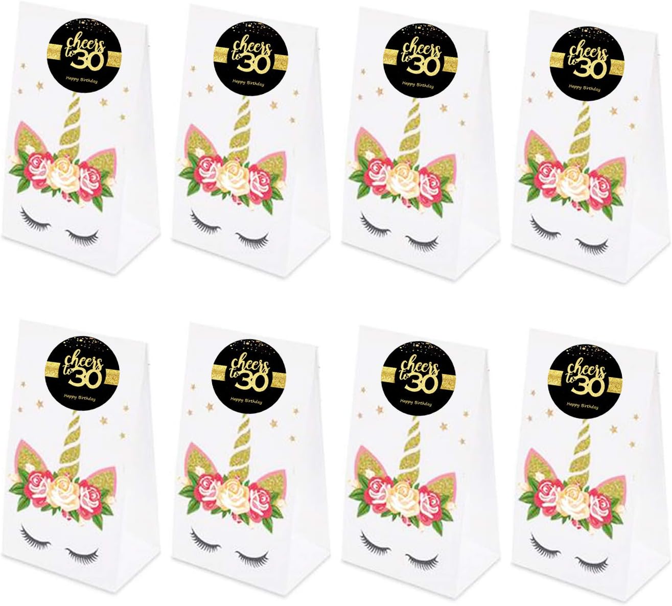 Sumerk 48 PCS Cheers to 30 Stickers - Large Bottle Stickers & Card Seals - 2 INCHES Round Happy Birthday Party Favors - Image 5