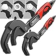 YBQSPLY Pipe Wrench Set, 10” and 15” Self Adjusting Wrench 2-Piece Plumbing Tools - Pipe Vise Wrench Basin Wrench for 0.55“-2.48”/14-60mm Standard Nuts, Irregular Nuts, Pipes Use