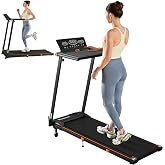 Hccsport Treadmill with Incline, 3 in 1 Under Desk Treadmill Walking Pad with Removable Desk Workstation 3.5HP Foldable Compact Walking Treadmills for Home Small Office with Wristband Remote Control