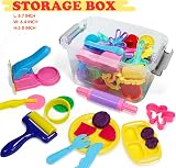 Jiosdo 53 Pcs Dough Tools Set Kids Toddlers Plastic Molds Storage Box view 6