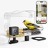 Freeseason Waterproof Smart Bird Feeder Camera with AI ID, 2K HD Glare-Free Video. All-Weather Outdoor Window Mount. Unique Gifts for Elderly Parents, Kids, Birding Lovers & Gardeners