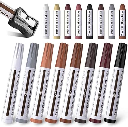 17 bolígrafos de muebles, kit de reparación de madera, marcadores y