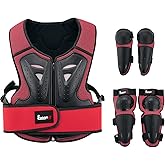 StarknightMT Kids Motorcycle Armor Suit Dirt Bike Gear, Youth Riding Protective Gear Chest Protector for Motocross Cycling Skateboard,Skiing,Skating,Off-Road (Red)