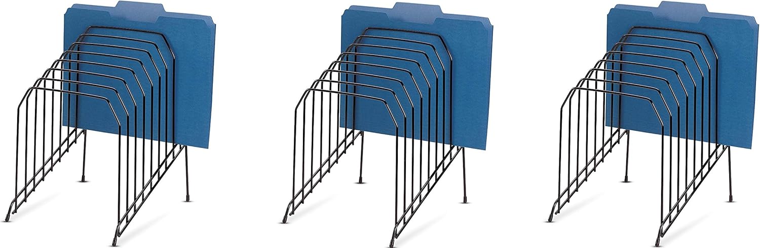 Officemate Large Incline Sorter, 8 Compartment, Wire, 8.5 x 10.375 x 12.625 Inches, Black (25212) : Office Desk Organizers : Office Products