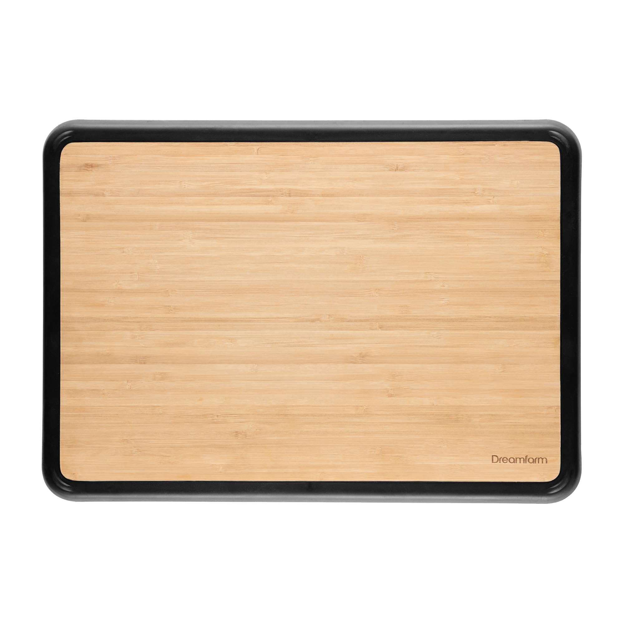 Dreamfarm Big Bamboo Fledge | Double-Sided Cutting Board with Non-Slip Rubber Feet & Juice Grooves | 14” x 9.6” | Acrylic