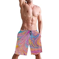 Men's Summer Cool Swim Trunks Quick Dry Abstract