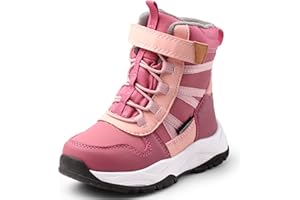 PUBOOM Kids Waterproof Hiking Boots Boys Girls Slip-Resistant Outdoor Trekking Shoes Sneakers