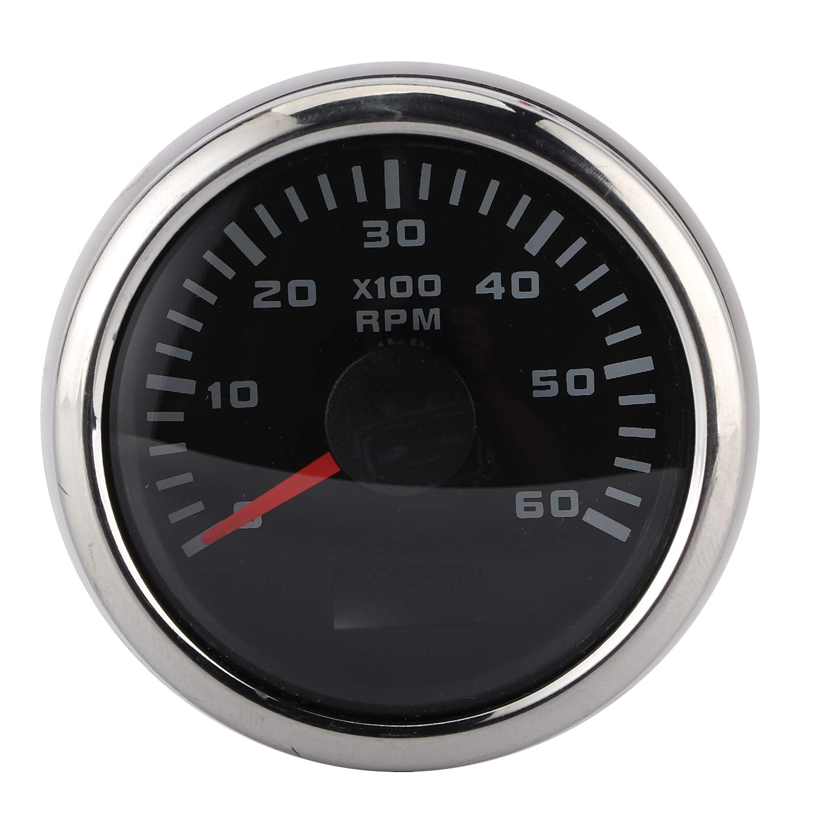 Tachometer 6000RPM 52mm/2inch Electronic Tachometer LCD for Auto Outboard Engine Construction Machinery Motorcycle Outboard Tachometer