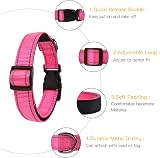HEELE Reflective Dog Collar Soft Neoprene Padded Nylon S Rose 26-38cm view 3