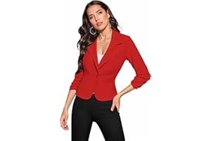 Hybrid & Company Women's Lightweight Casual Work Office Stretch Ponte Cardigan Blazer Jacket Made in USA