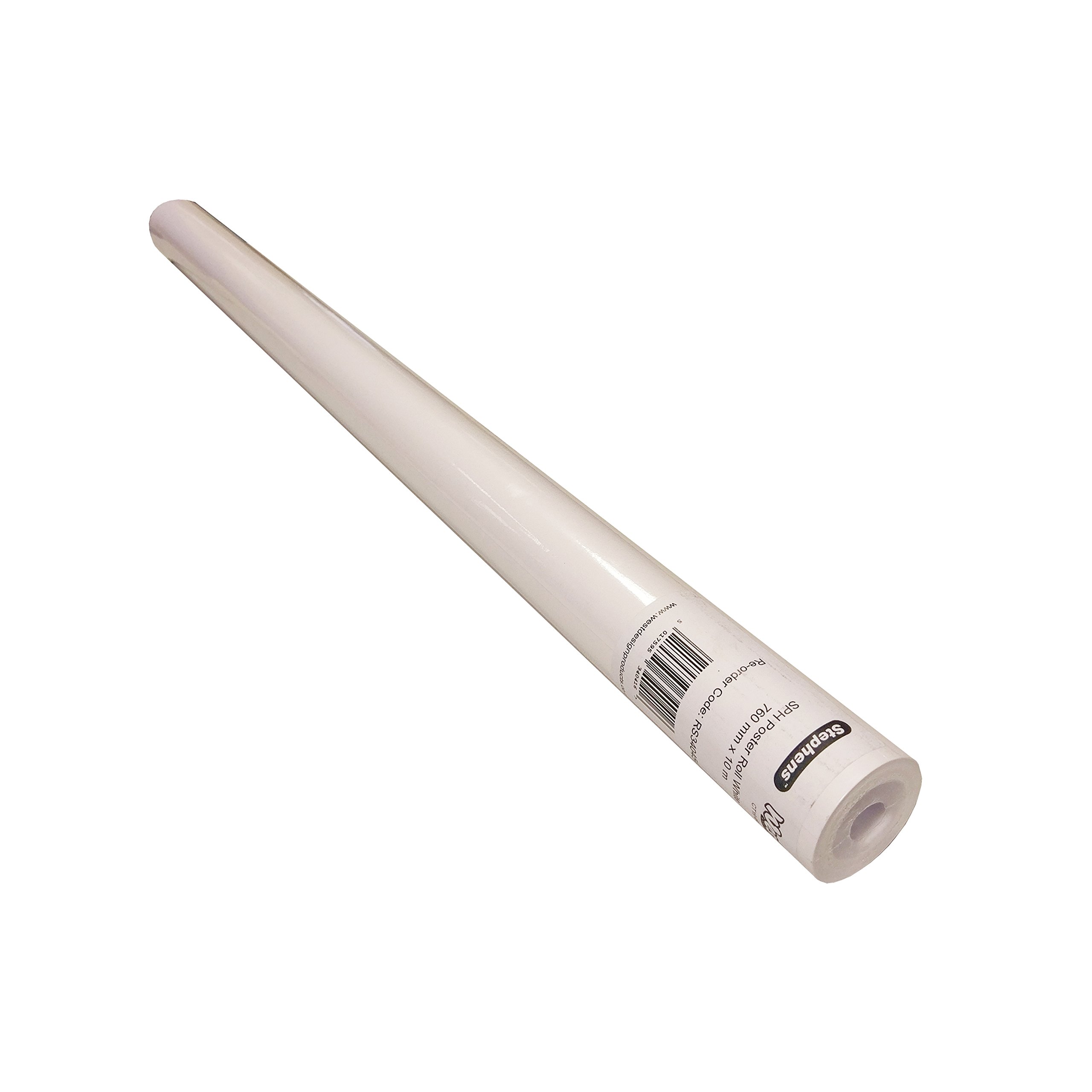 Stephens White Poster Roll 80gsm, 10m x 76cm, Ideal for Drawing, Painting, Sketches, Backdrop, Making Posters, Notice Boards and Large Art Work, Great for Use in School, Home and Office, Large Roll