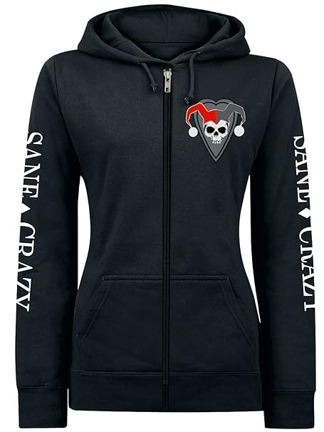 Harley Quinn Damen Kapuzen Jacke Sane & Crazy Hoodie DC Comics schwarz