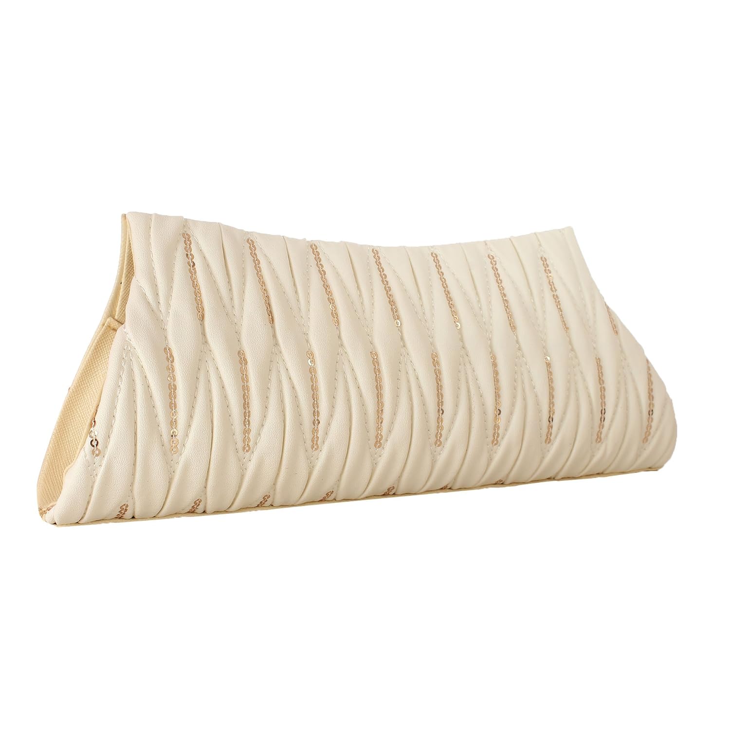 element cart artificial leather light beige clutch for woman/girls